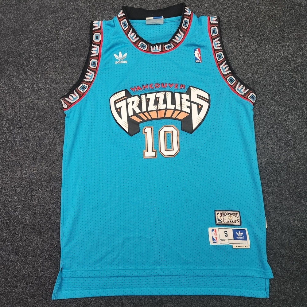 Mike Bibby Vancouver Grizzlies Jersey #10 Size S Adidas Hardwood Classics NBA